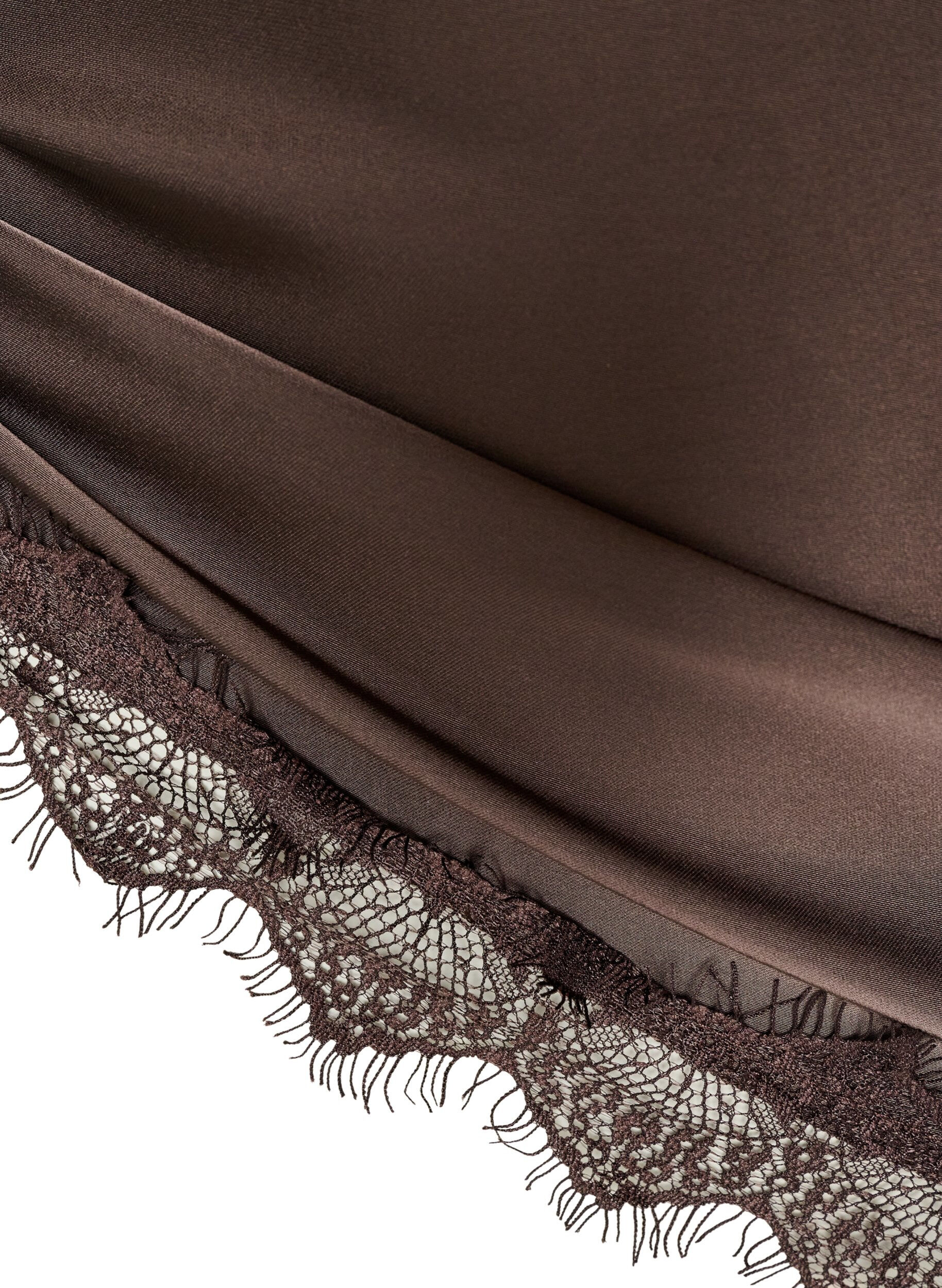 ZizziSatengskjerf med blondekant, Brun, Packshot image number 2