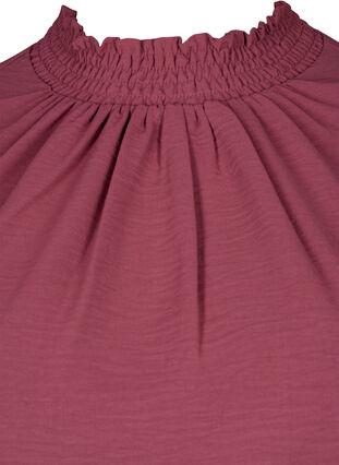 Ensfarget bluse med smokk og lange ermer, Dry Rose, Packshot image number 2
