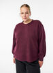 Strikket bluse med knappdetalj, M&oslash;rk Bordeaux, Model image number 0