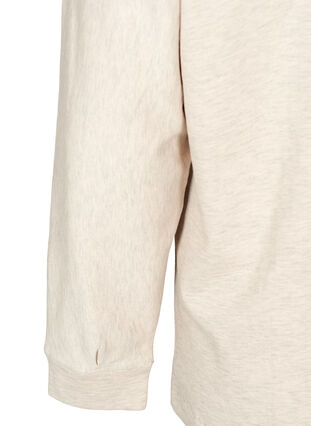 Melert genser med hette, Natural Melange, Packshot image number 3