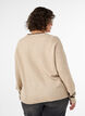 Genser med logo og kontraststriper, Beige, Model image number 2