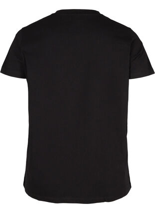 T-skjorte i økologisk bomull med snøredetalj, Black, Packshot image number 1