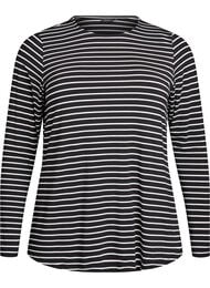 Langermet stripete bluse, B. W. w. Black 