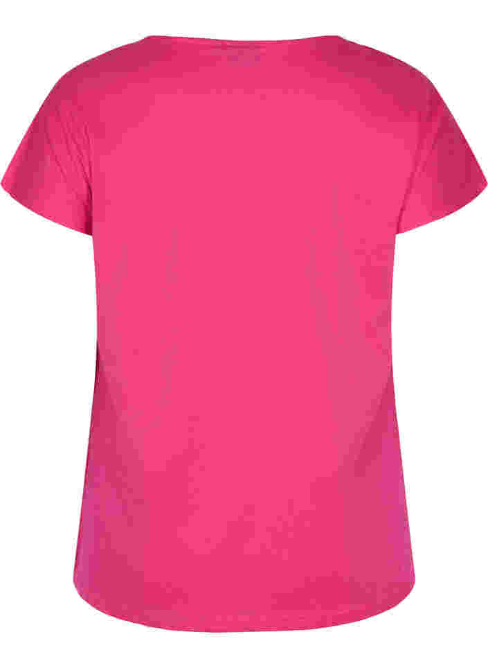 T-skjorte i bomull med mønster, BeetrootPurMel feath, Packshot image number 1