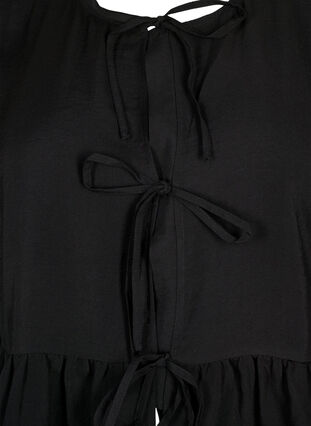 Bluse i viskose med engelsk broderi, Black, Packshot image number 2