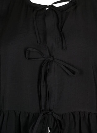 Zizzi Bluse i viskose med engelsk broderi, Black, Packshot image number 2