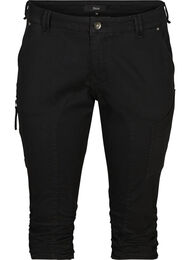 Slim fit caprijeans med lommer, Black