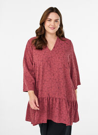 Tunika med brodert blomster-mønster og 3/4 ermer, Rosa Tunika med brodert blomster-mønster og 3/4 ermer, Rosa, Model