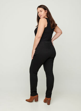 Ekstra slim Nille jeans med høyt liv, Black, Model image number 0
