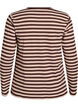 Stripete bluse med lange ermer, Brun, Packshot image number 1