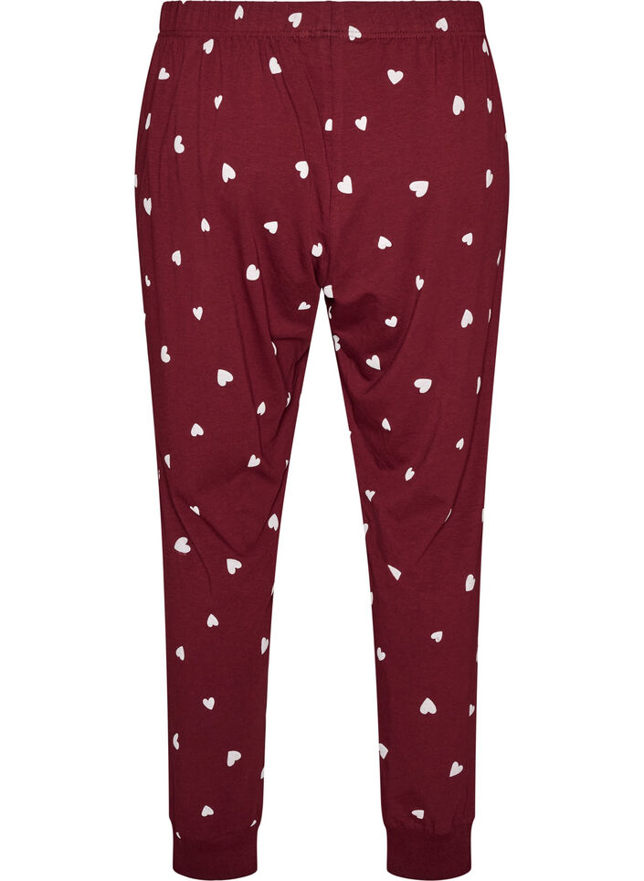 Pyjamasbukser med trykk, R&oslash;d, Packshot image number 1