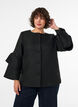 Boucl&eacute; jakke med rysjedetaljer, Svart, Model image number 0