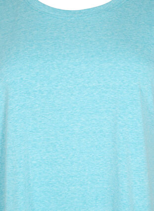 Melert T-skjorte med korte ermer, Blue Atoll Mél, Packshot image number 2