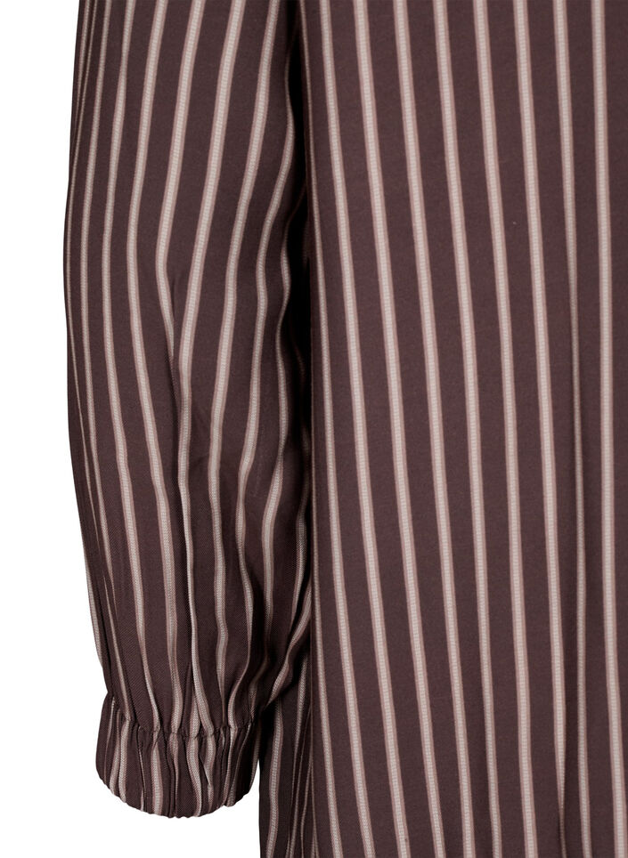 Kort, stripete kjole med volangdetaljer, Hot Fudge Stripe AOP, Packshot image number 3
