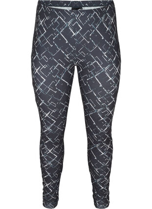 Lange leggings med mønster, Grey Graphic AOP, Packshot image number 0