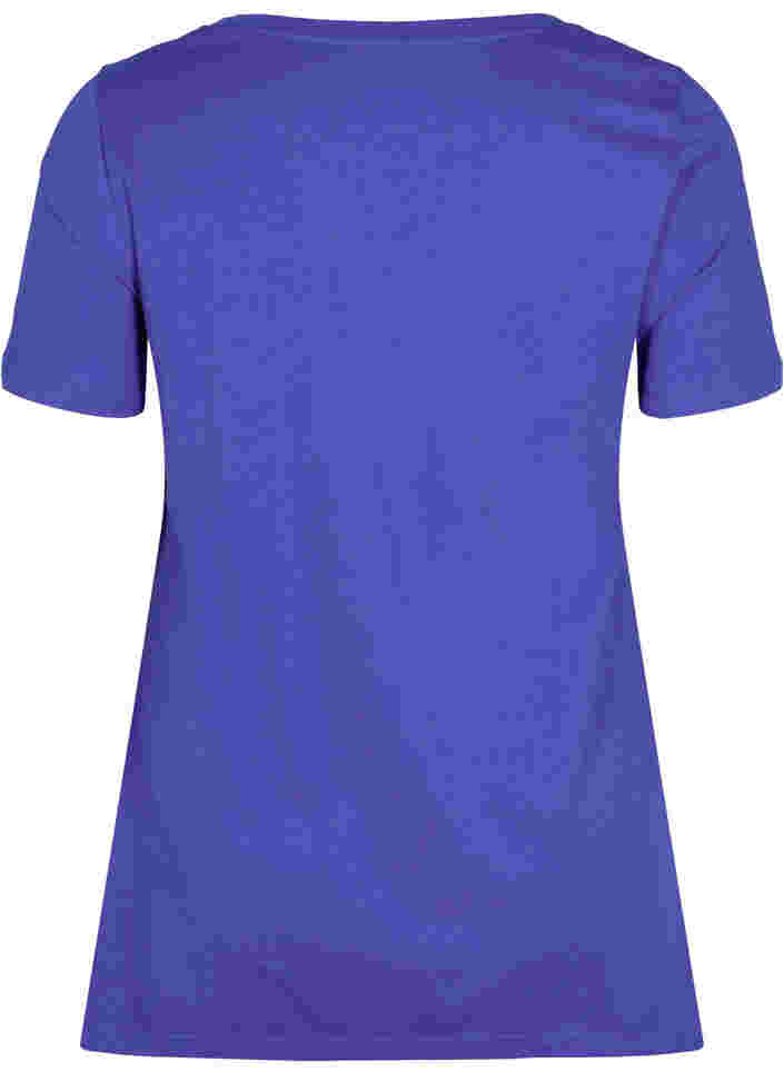 T-skjorte i bomull med A-form, Dazzling Blue HELLO , Packshot image number 1