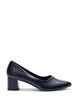 Wide fit - Pumps i skinn med spiss tå, Black, Packshot image number 0