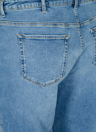 Cropped mom fit jeans med høyt liv, Light blue denim, Packshot image number 3