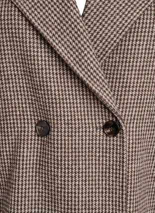 Zizzi Kort blazer med dobbeltradede knapper, Brown Check , Packshot image number 2