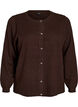 Strikket cardigan med hjerte hullbroderi, Brun, Packshot image number 0