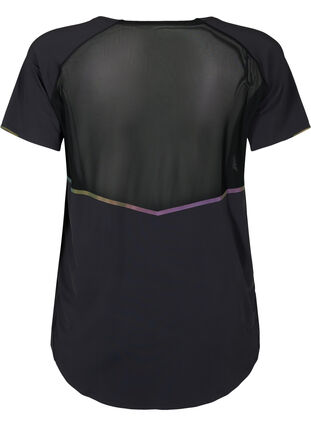 Trenings-T-skjorte med mesh og refleksdetaljer, Black, Packshot image number 1