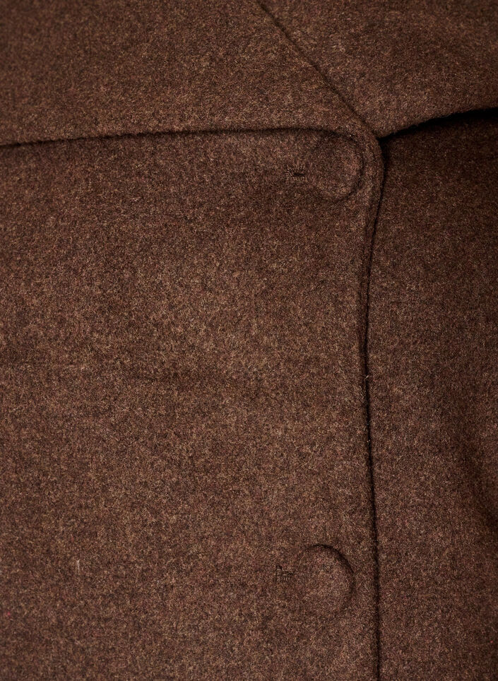 Kort jakke med asymmetrisk knappelukking, Brun, Packshot image number 2