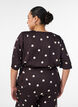 Polkadot viskosebluse med V-hals og knytelukking, Brun, Model image number 2