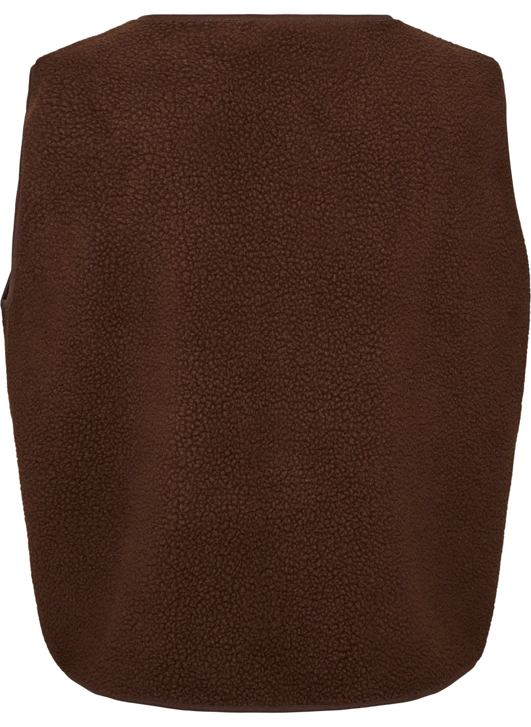 ZizziTeddy vest med knapper og lommer, Brun, Packshot image number 1