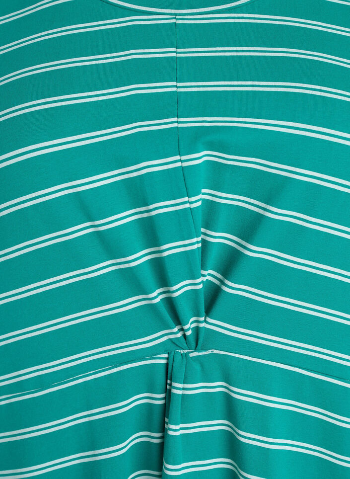 Bomullskjole med vri-detalj, Gr&oslash;nn, Packshot image number 2