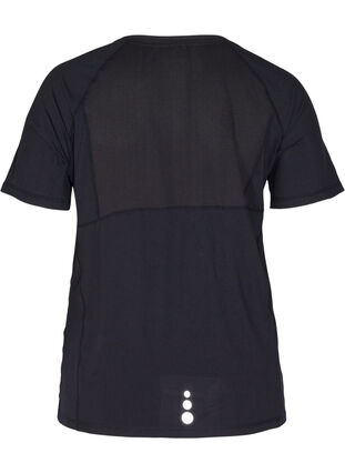 T-skjorte til trening med refleksdetaljer, Black, Packshot image number 2