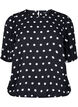 Prikkete bluse med korte ermer, Black W. White Dot, Packshot image number 0