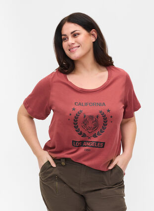 T-skjorte i bomull med trykk, Apple Butter CALI, Model image number 0