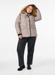 Kort puffjakke med kontrastdetaljer, Beige, Model image number 1