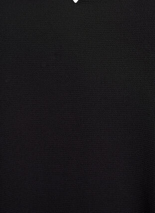 Zizzi Kortermet bluse med V-hals, Svart, Packshot image number 2