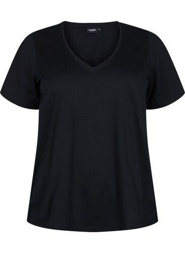 FLASH - T-skjorter med V-hals, 2 stk., Black/Black, Packshot image number 2