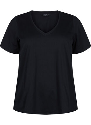 FLASH - T-skjorter med V-hals, 2 stk., Black/Black, Packshot image number 2