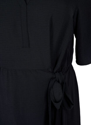 Zizzi Midikjole med knyte-detaljer, Svart, Packshot image number 2