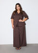 N&aring;lestripet bluse med rhinsteiner og knapper, Brun, Model image number 1