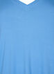 Ribbestrikket T-skjorte i viskose med V-hals, Marina, Packshot image number 2