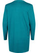 Strikket cardigan med splitt og ribbekanter, Deep Lake Mel. , Packshot image number 1