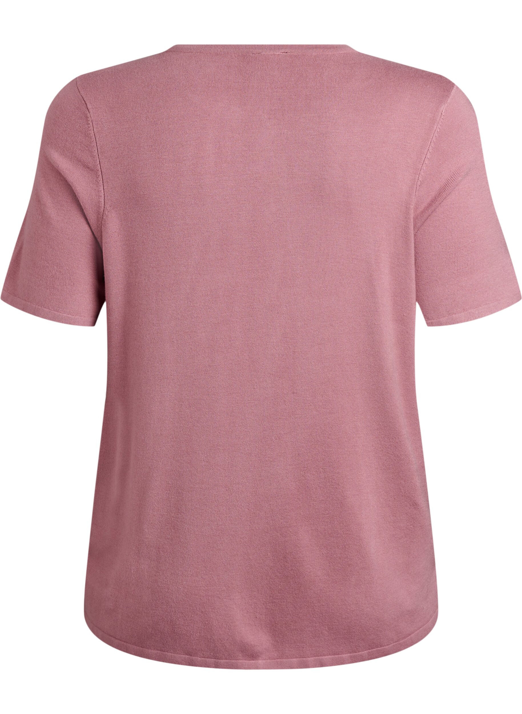 Zizzi Kortermet strikket cardigan i viskose, Rosa, Packshot image number 1