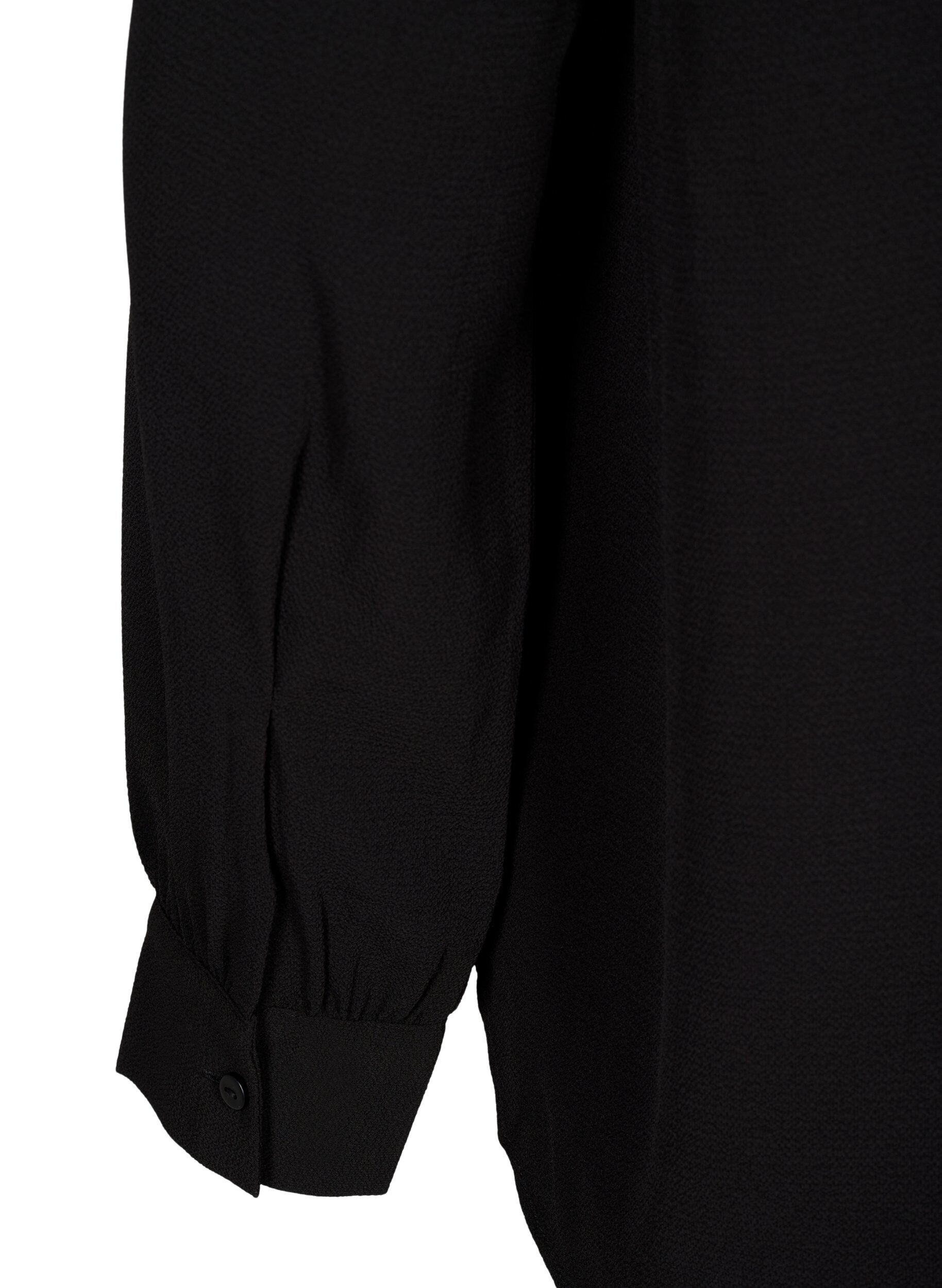 Zizzi Ensfarget skjorte med krage, Black, Packshot image number 4