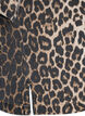 Leopardmønstret denimbluse med krage og halvlange ermer, Brun, Packshot image number 3