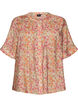 Bluse i viskose med blomstertrykk, Orange, Packshot image number 0