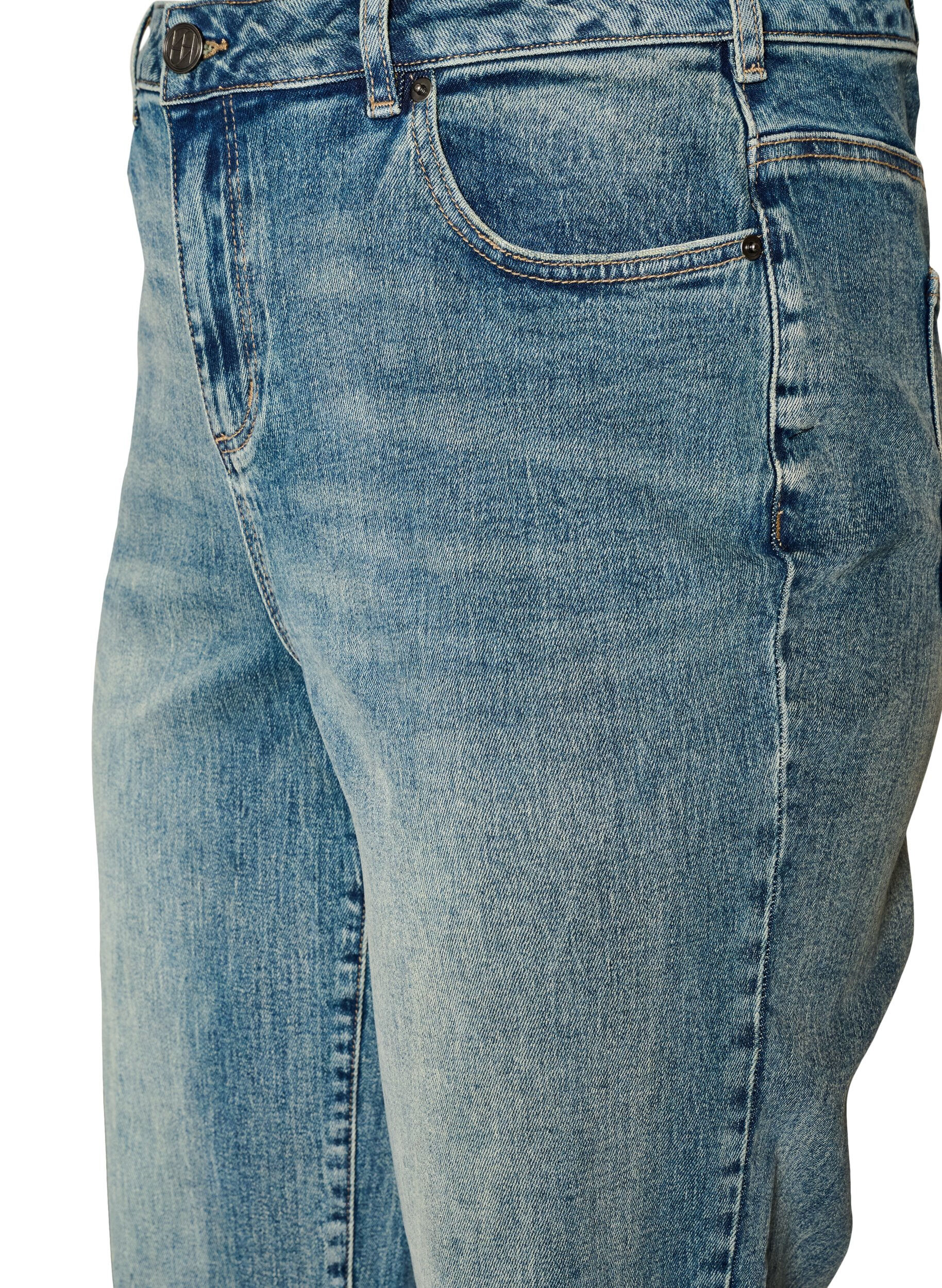 ZizziKiana straight fit jeans med et lett slitt utseende, Bl&aring;, Packshot image number 2