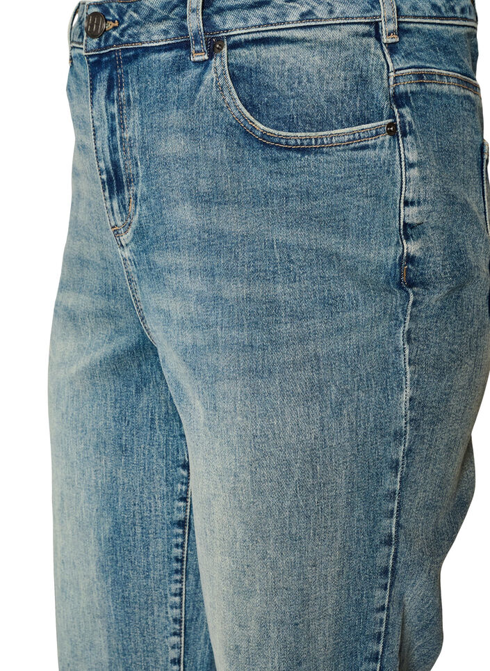 Kiana straight fit jeans med et lett slitt utseende, Bl&aring;, Packshot image number 2
