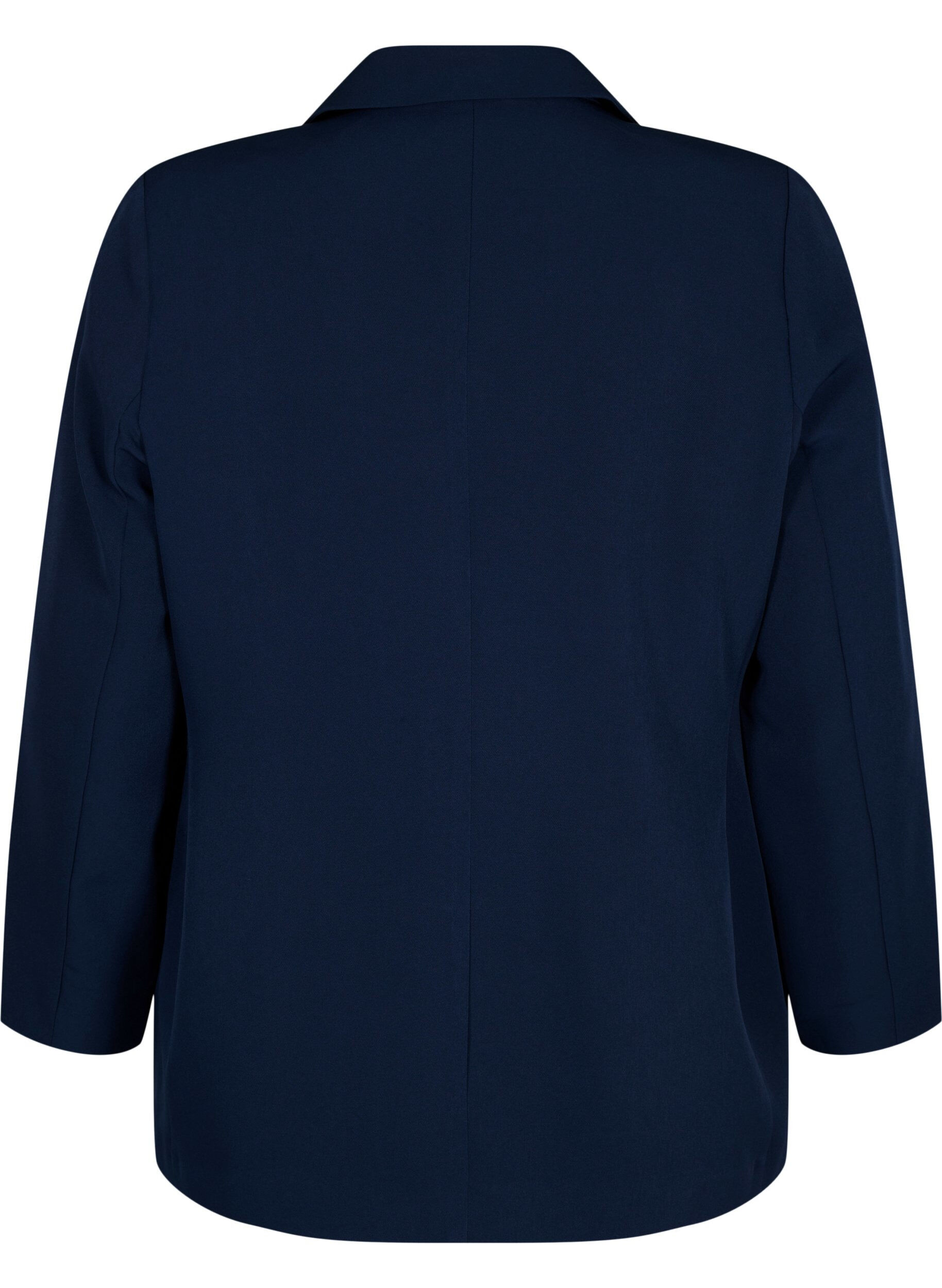 Zizzi Klassisk blazer med knappelukking, Navy Blazer, Packshot image number 1