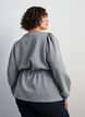 Bluse med knyting og puffermer, Gr&aring;, Model image number 2