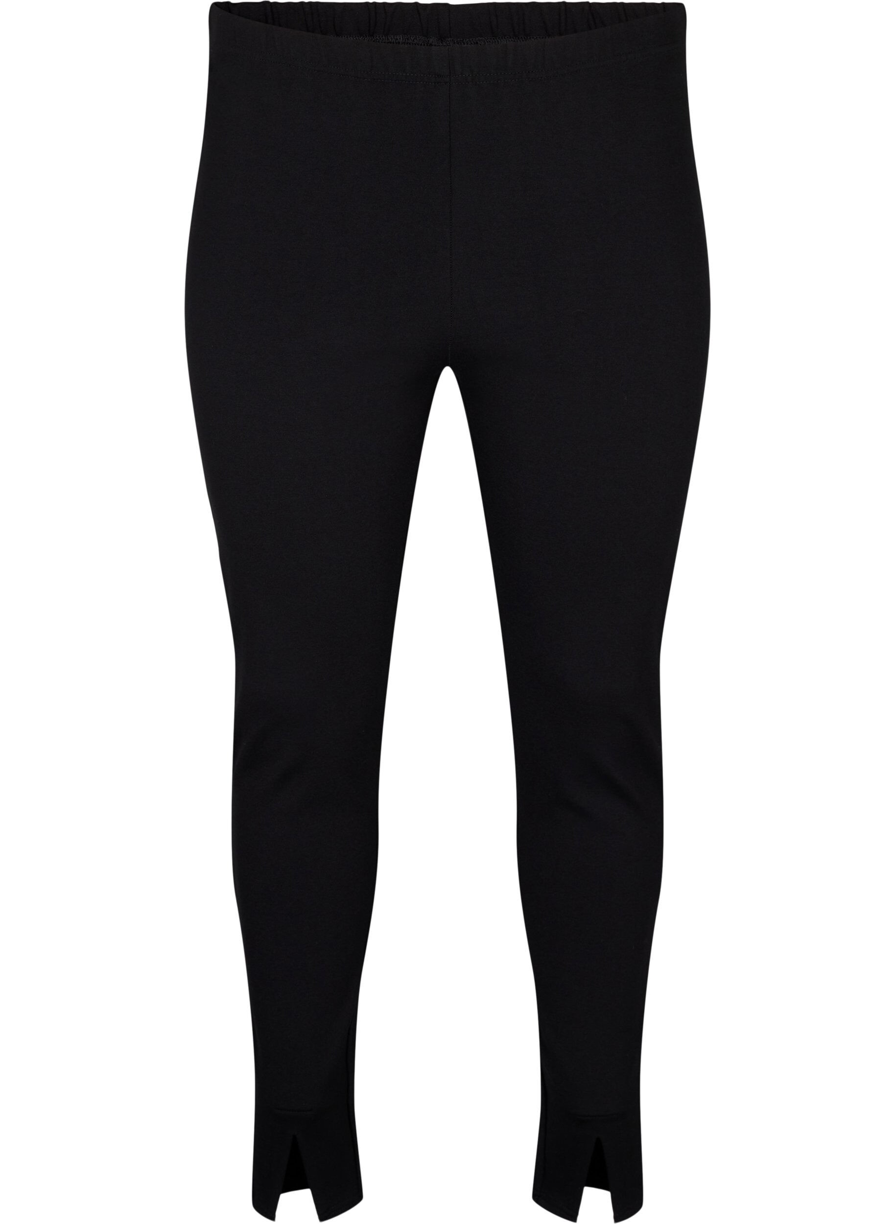 Zizzi Tights i viskose med splitter foran, Black, Packshot image number 0