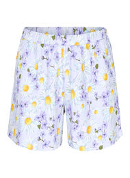 Løs pysjamas shorts med mønster, Lavender Blue AOP